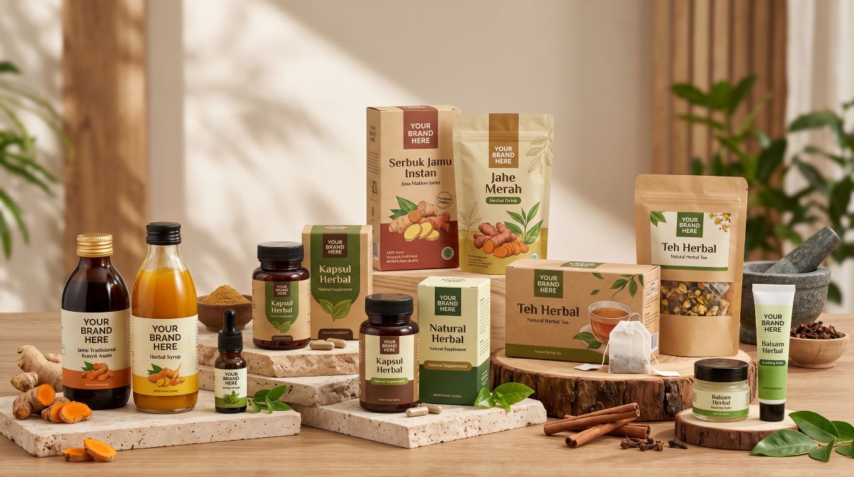 Produk Maklon Jamu Herbal