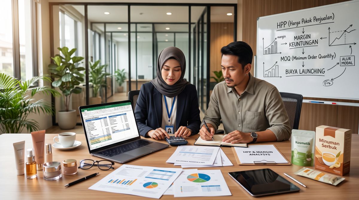 Perencanaan biaya dan analisis keuangan bisnis untuk menentukan HPP produk maklon