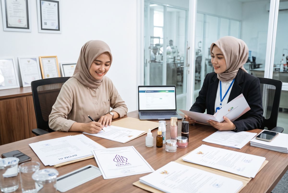 Dokumen bisnis dan administrasi yang menggambarkan proses review kepatuhan