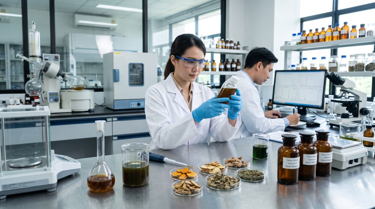 Maklon Jamu Modern dan pengembangan herbal di laboratorium